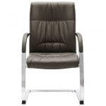 VidaXL Chaise de bureau en porte-à-faux en simili cuir gris