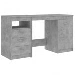 VidaXL Bureau en aggloméré 140x50x76 cm Gris béton