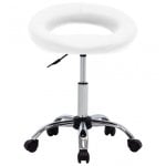 VidaXL Chaise de Travail à Roulettes Cuir Synthétique Blanc