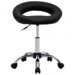 VidaXL Chaise de Travail à Roulettes Cuir Synthétique Noir