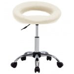VidaXL Chaise de Travail à Roulettes Cuir Synthétique Crème