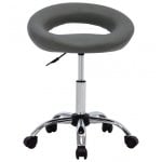 VidaXL Silla de Trabajo con Ruedas Cuero Sintético Gris