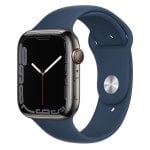 Apple Watch Series 7 GPS + Cellular 45mm Caja Acero Inoxidable Grafito con Correa Deportiva Azul