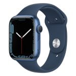 Apple Watch Series 7 GPS, 45mm Cassa in Alluminio Blu con Cinturino Sport Azzurro