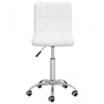 VidaXL Chaise de bureau pivotante en cuir synthétique blanc