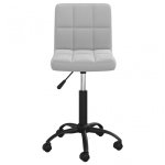VidaXL Silla de Oficina Giratoria de Terciopelo Gris Claro