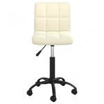 VidaXL Silla de Oficina Giratoria de Terciopelo Crema