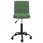 VidaXL Silla de Oficina Giratoria de Terciopelo Verde Oscuro