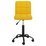 VidaXL Silla de Oficina Giratoria de Terciopelo Amarilla Mostaza