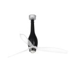 Faro Eterfan Ventoinha de Teto com Luz e Motor DC Preto Brilhante/Transparente