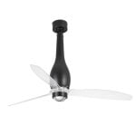 Faro Eterfan Ventoinha de Teto com Luz e Motor DC Preto Mate/Transparente