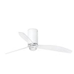 Faro Mini Tube Fan Ventoinha de Teto com Luz e Comando 32W Branco Mate/Transparente
