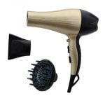 Secador de Cabelo Iónico com Difusor EDM 2300W 3 Temperaturas 2 Velocidades Preto/Ouro