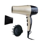 Professioneller Föhn EDM Secador de Pelo 2200W 3 Temperaturstufen 2 Geschwindigkeiten Diffusor Schwarz/Gold