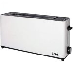 Tostadora EDM White Design 1 Ranura Larga 900W 7 Niveles Recogemigas Blanca
