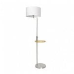 Fabrilamp Pie De Salón Sirio Con Conexión Usb 1xe27 Cromo Pantalla Blanca