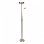 Fabrilamp Pie De Salón Antares 20w+7w 4000k Lector Cuero Regulable En Intensidad