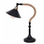 Fabrilamp Sobremesa Cabo 1xe27 Negro Cuerda De Cáñamo