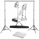 Kit de studio photo VidaXL avec jeu de lumières et toile de fond