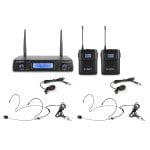 Vonyx WM62B Micrófono Inalámbrico UHF 16 Canales con 2 Petacas