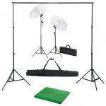 Kit de studio photo VidaXL avec toile de fond, lampes et parapluie