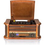 Tocadiscos Roadstar HIF-1993BT 80W Bluetooth Tracción Correa Cassette CD USB Madera