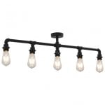 vidaXL Lampada da Soffitto Nera con 5 Lampadine E27