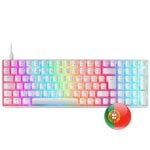 Mars Gaming MKULTRA Teclado Mecânico Branco Switch Azul Português