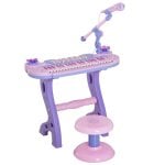Homcom Piano Infantil 37 Teclas con Micrófono y Luces