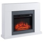 Homcom Chimenea Eléctrica 2000W Blanco Homcom Chimenea Eléctrica 2000W Blanco