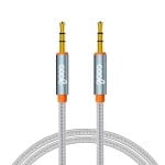 Cool Cable Jack 3.5mm Macho/Macho 1m Nylon Plateado