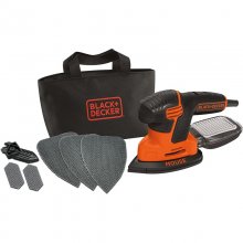Black & Decker KA2000-QS Lijadora de Detalle Mouse 120W hoja 110mm/cm2 con Bolsa y 6 Accesorios en PcComponentes