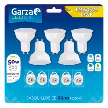 Garza Pack 5 Lâmpadas LED 7W GU10 Branco Neutro + 5 Casquilhos en PcComponentes