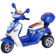 HomCom Coche Triciclo Moto Eléctrica Correpasillos 6V Blanca/Azul en PcComponentes