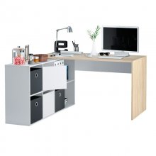 Habitdesign Adapta XL Mesa de Escritório Branca/Carvalho en PcComponentes