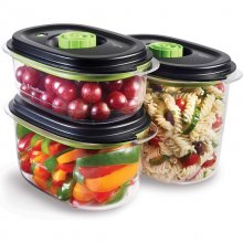 FoodSaver FFC026X Fresh Container Pack 3 Recipientes para Conservación al Vacío 700ml/1.18L/1.8L