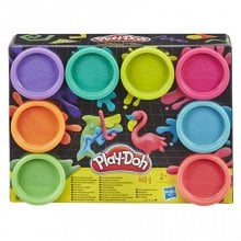 Hasbro Original Play-Doh Pack de 8 Botes Plastilina Neon Juguete Creativo