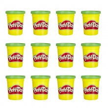 Hasbro Original Play-Doh Pack de 12 Botes Verde Juguete Creativo