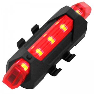 OcioDual Linterna 5 LED Rojos Parte Trasera de Bicicleta con Batería Recargable USB