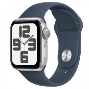 Apple Watch SE GPS 40mm Aluminio Plata con Correa Deportiva Azul Tempestad M/L