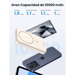Power Bank Magnetico 10000mAh 20W | Batteria Esterna Wireless Con USB-C Per IPhone 16/15/14/13/12 (Nero) - 5