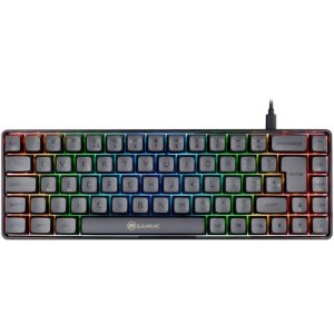 Teclado mecánico GAMIAC TKL69G Kailh Red Hot-Swap RGB 16,8M PT PBT USB-C Negro/Gris