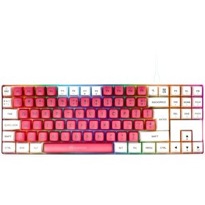 Teclado mecánico GAMIAC TKL90G Kailh Blue PBT RGB ES Tenkeyless Blanco/Rosa