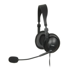 Auriculares Ibox W1MV con cable diadema para oficina y call center, micrófono boom, negros