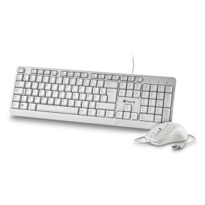 Teclado NGS CocoaKitWhiteFrench membrana layout FR con ratón óptico USB