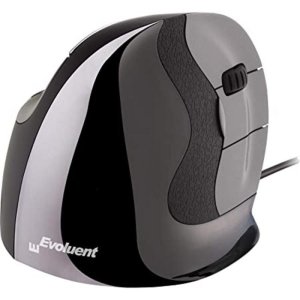 Ratón Evoluent VerticalMouse D Medium cable USB 2600 DPI negro gris ergonómico