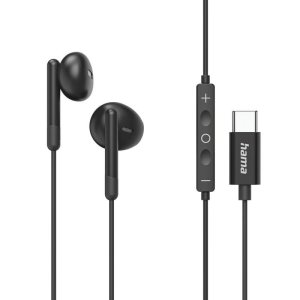 Auriculares Hama Classy con cable USB-C para llamadas y música con micrófono negros