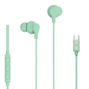 Auriculares Celly UP1600TYPECGN con cable USB-C para llamadas y música con micrófono integrados verdes