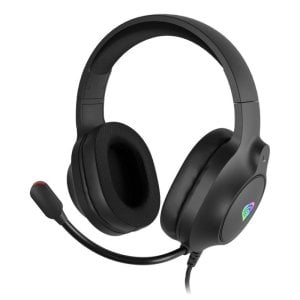 Auriculares GENESIS NEON 213 con cable USB y jack, micrófono integrado, retroiluminación RGB, para gaming y música, color negro