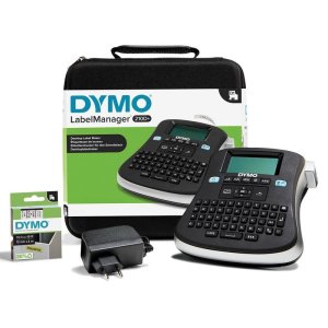 Impresora de etiquetas Transferencia térmica Dymo LabelManager 210D QWERTZ negra y gris
